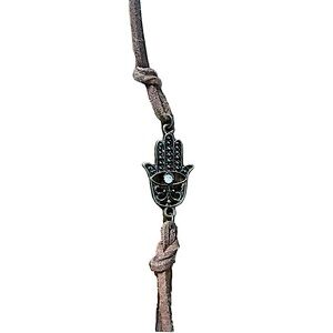 Brown Suede Hamsa Bracelet
